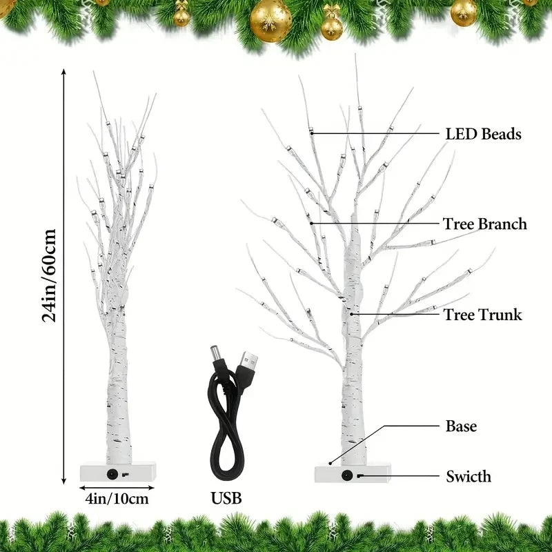 Albero di Betulla Luminoso 60cm LED