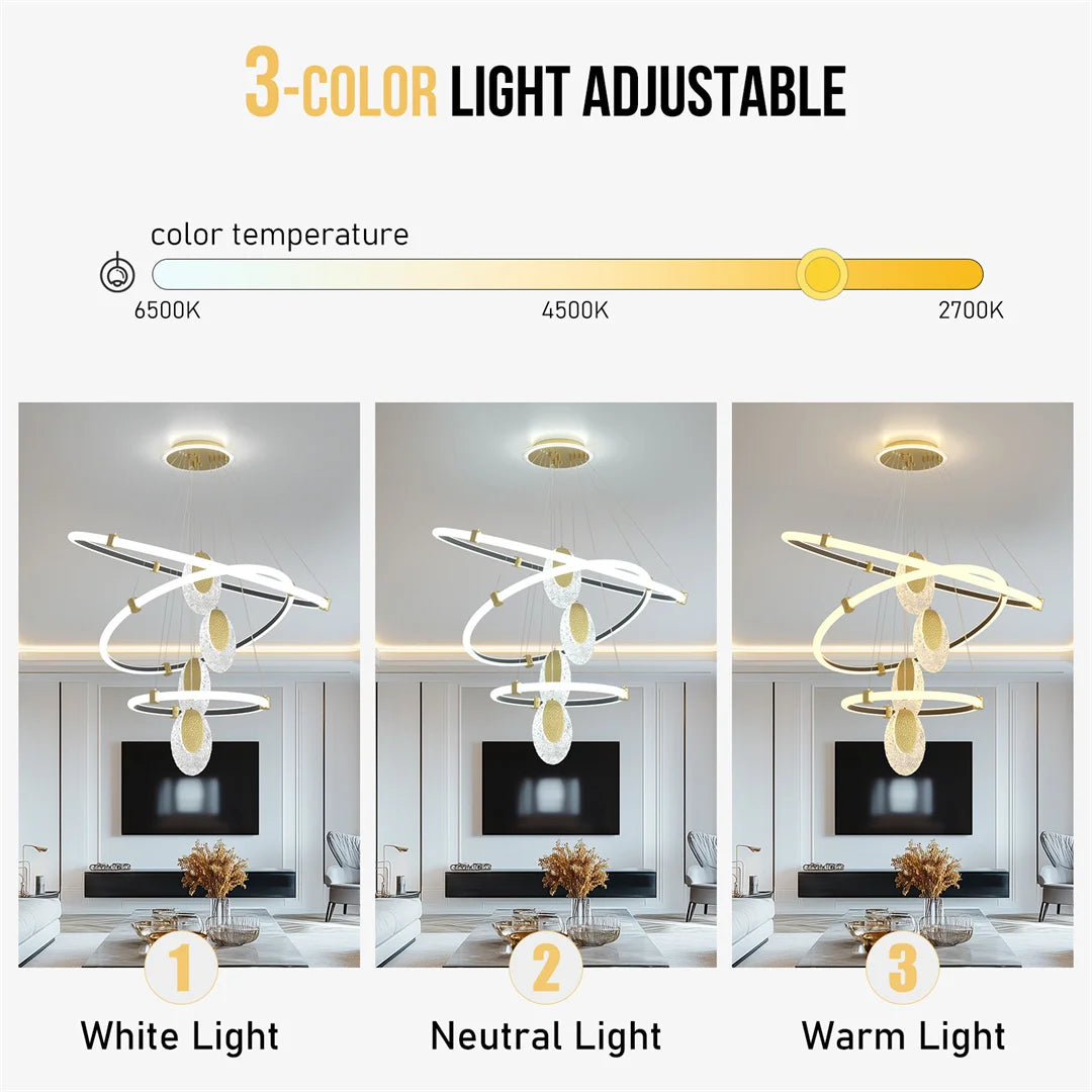 Lampadario LED Moderno a Goccia 3 Colori