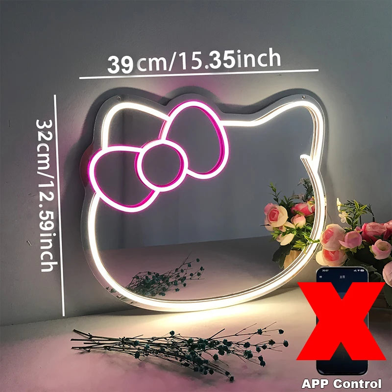 Specchio LED Neon Hello Kitty