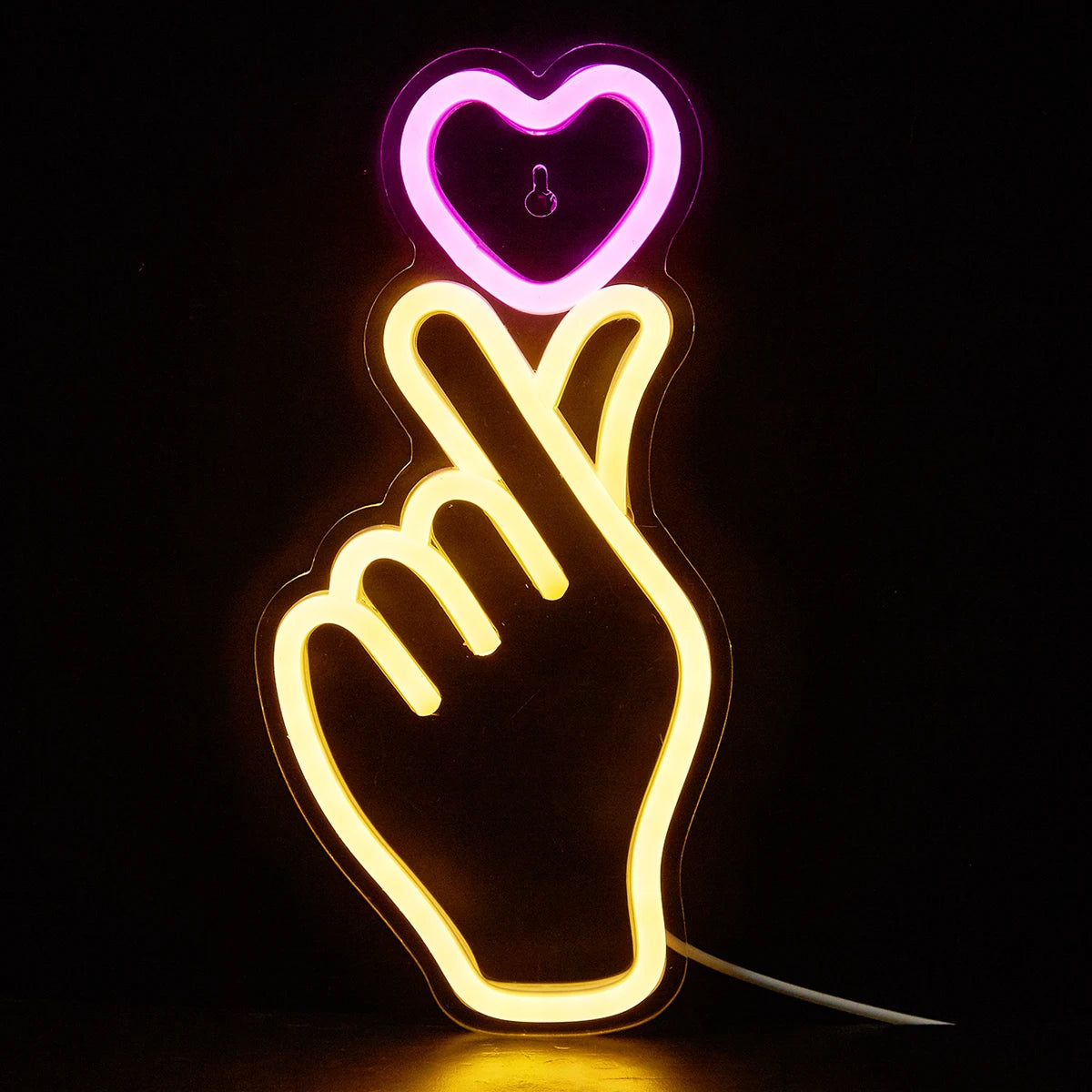 Insegna LED Neon Hand + Heart