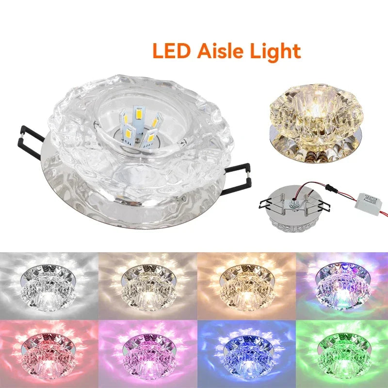 Plafoniera LED Cristallo Incasso Moderna – Corridoio & Soggiorno