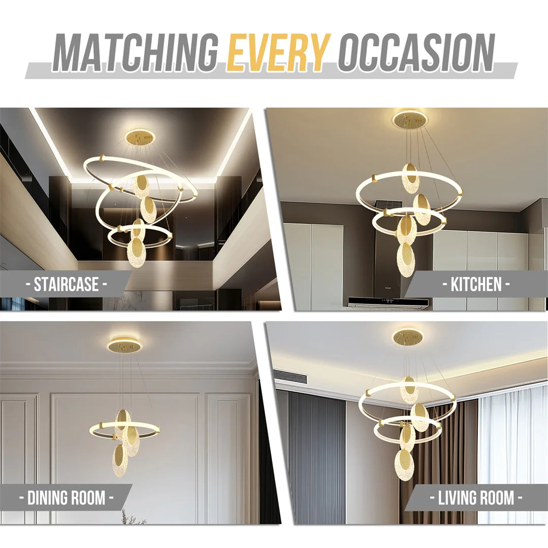 Lampadario LED Moderno a Goccia 3 Colori