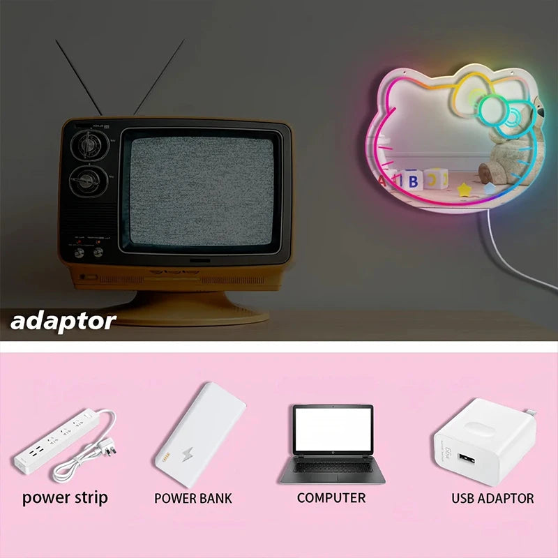 Specchio LED Neon Hello Kitty