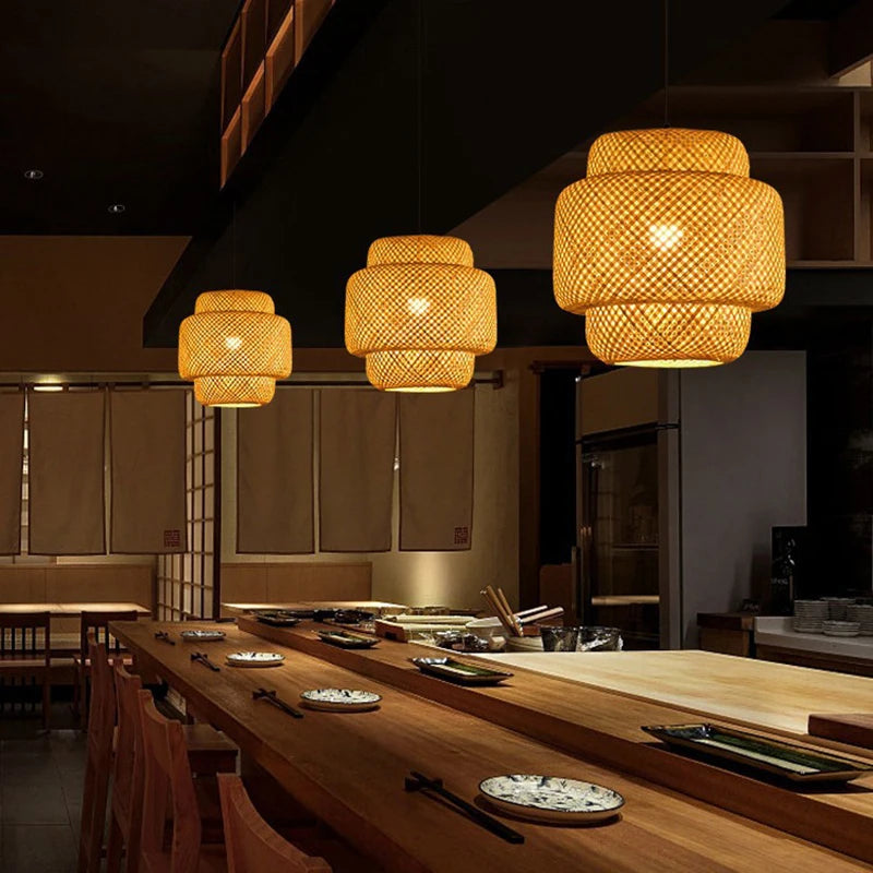 Bamboo Lantern 30cm Pendant Lamp