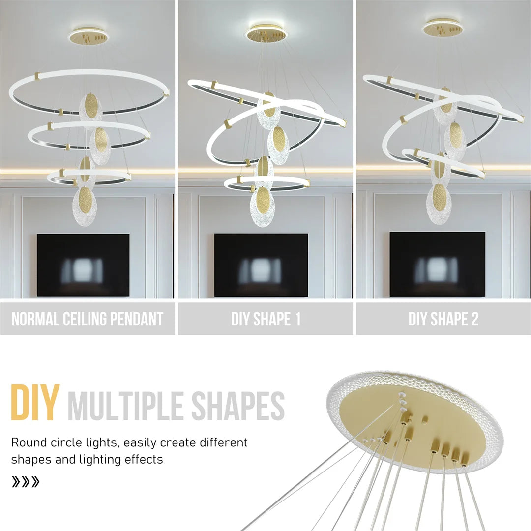 Lampadario LED Moderno a Goccia 3 Colori