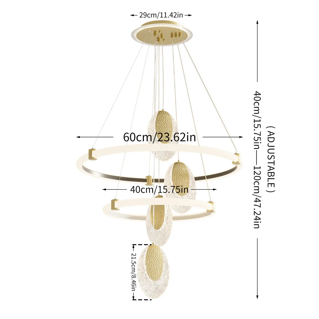 Lampadario LED Moderno a Goccia 3 Colori