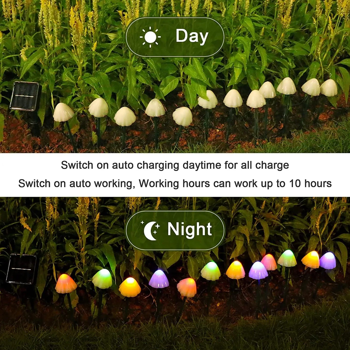 Luci Solari LED Fungo – 10 Pezzi Impermeabili