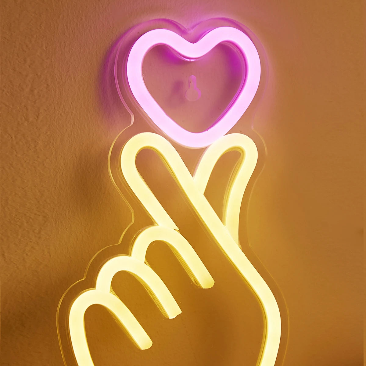 Insegna LED Neon Hand + Heart
