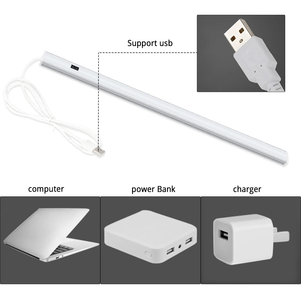 Barra LED USB con Sensore 30-50cm
