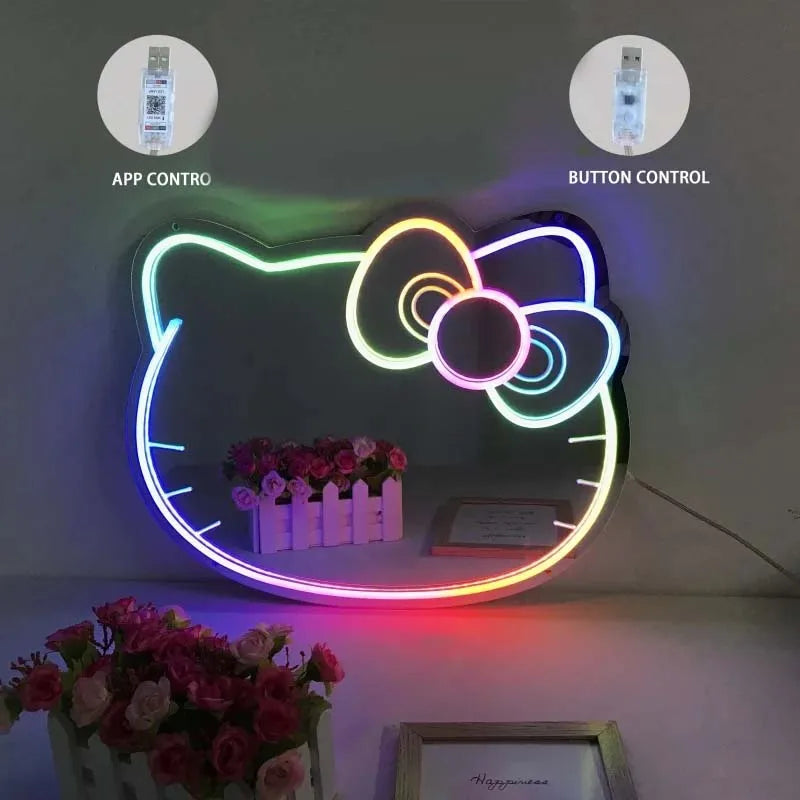 Specchio LED Neon Hello Kitty
