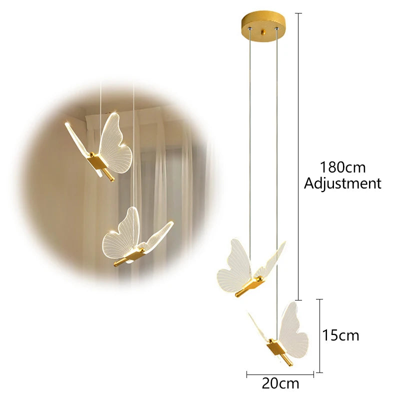 LED Butterfly Pendant Light