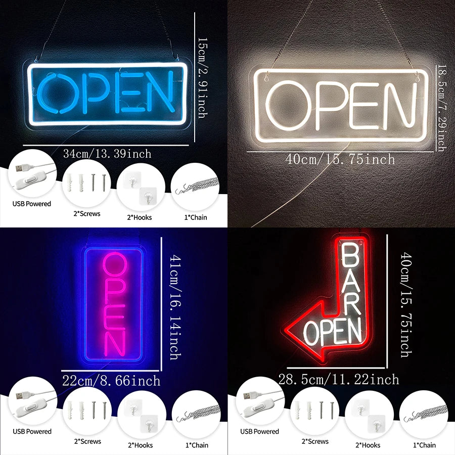 Insegna LED Neon “OPEN”