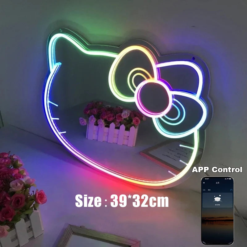 Specchio LED Neon Hello Kitty