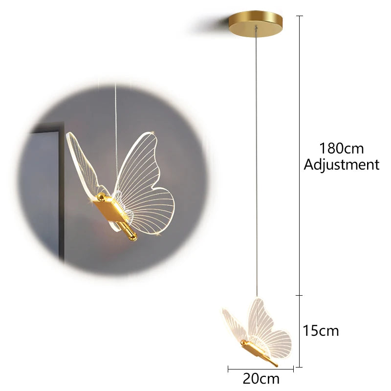 LED Butterfly Pendant Light