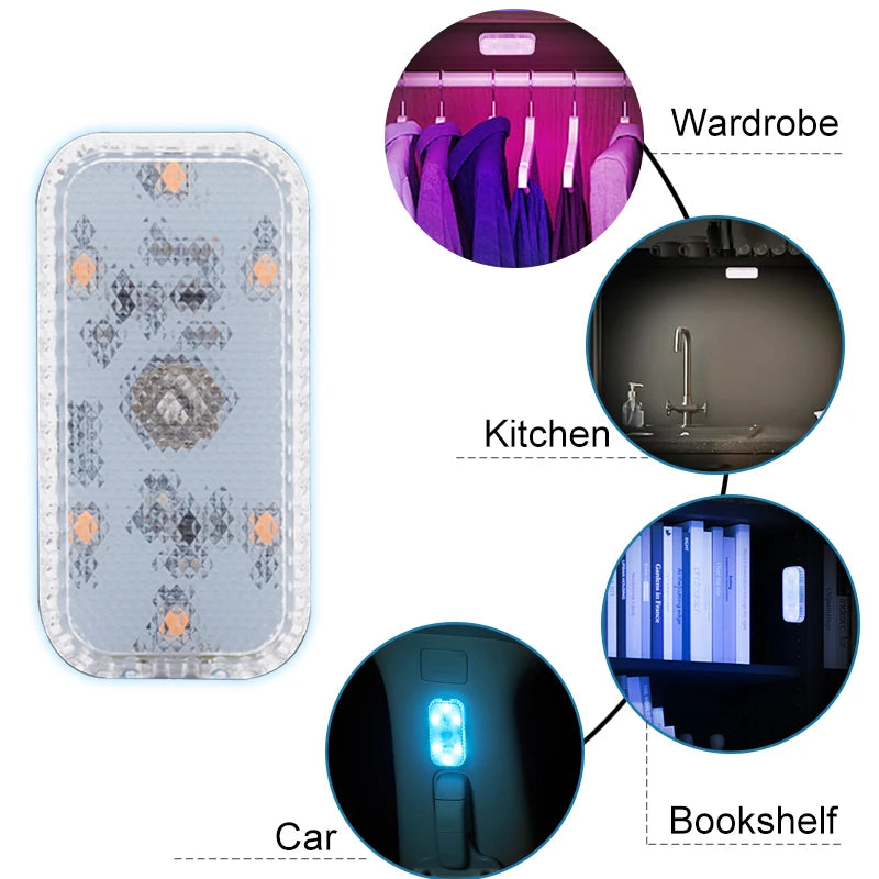 Lampada da lettura a LED ricaricabile USB per interni auto