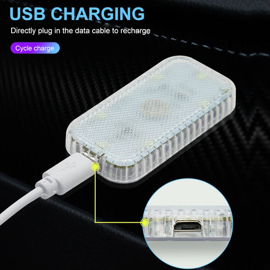 Lampada da lettura a LED ricaricabile USB per interni auto