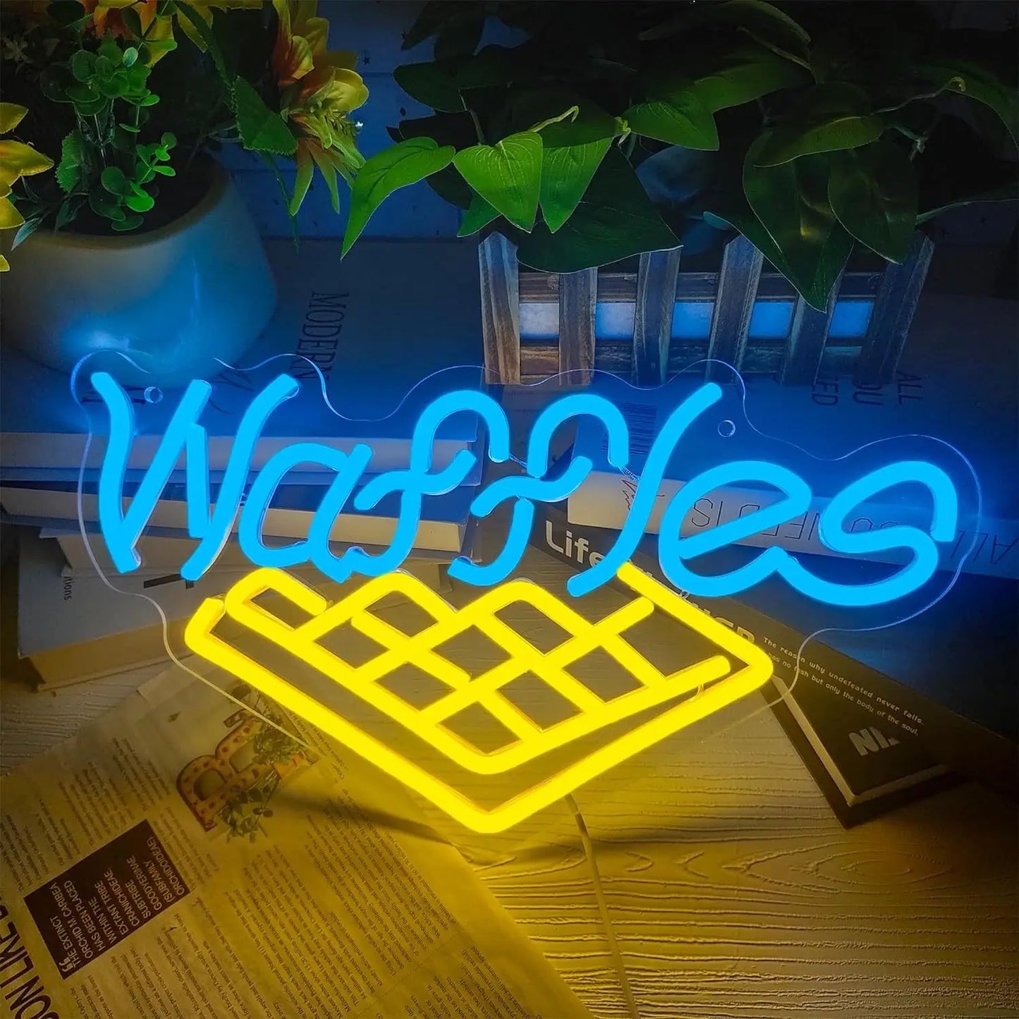 Waffles Neon Sign LED