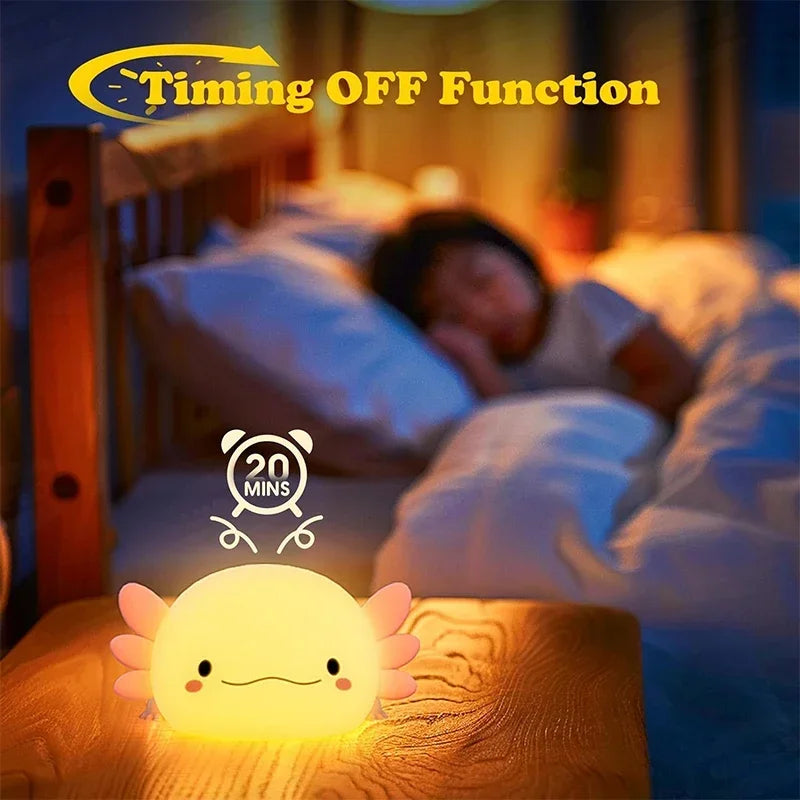 Lampada Axolotl LED Touch Ricaricabile per Bambini