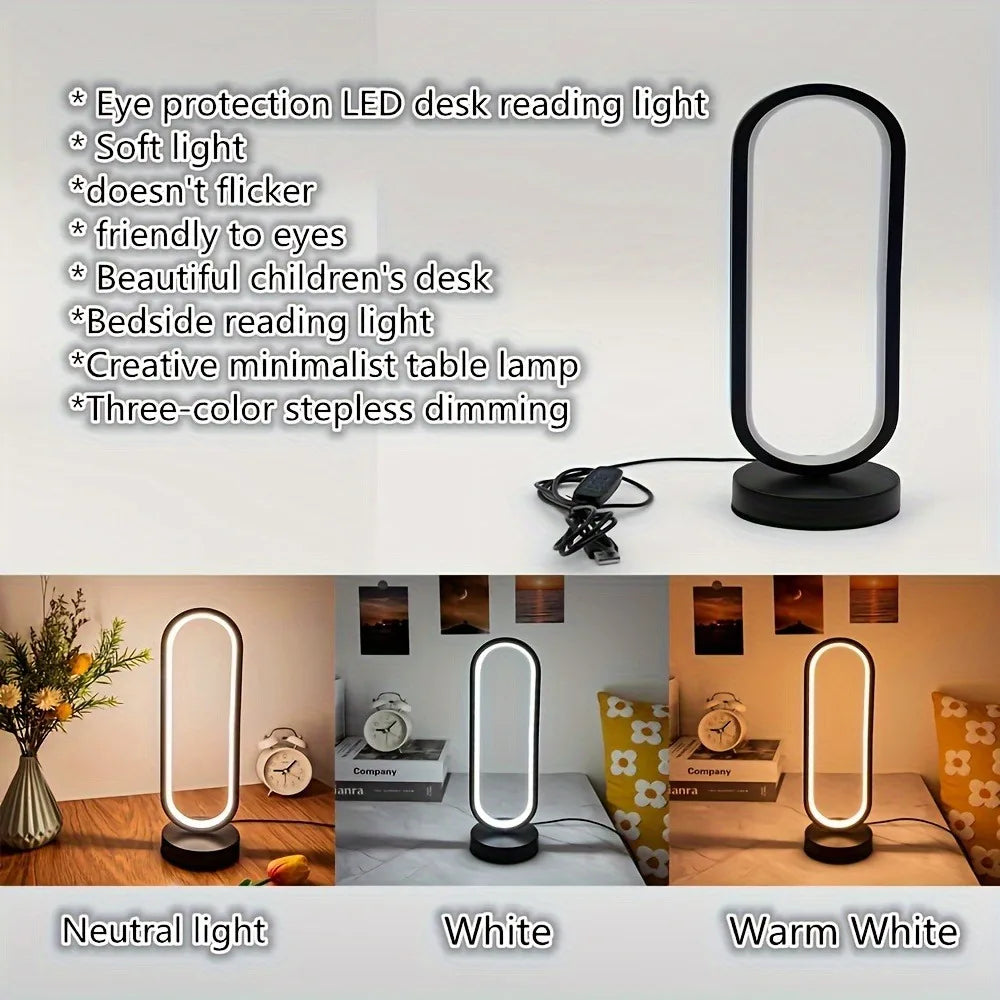 Lampada LED Tavolo USB 3 Luci Dimmer
