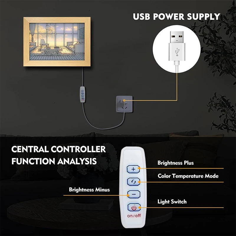Lampada LED Tavolo USB – Legno Dipinto