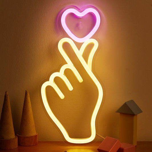 Insegna LED Neon Hand + Heart