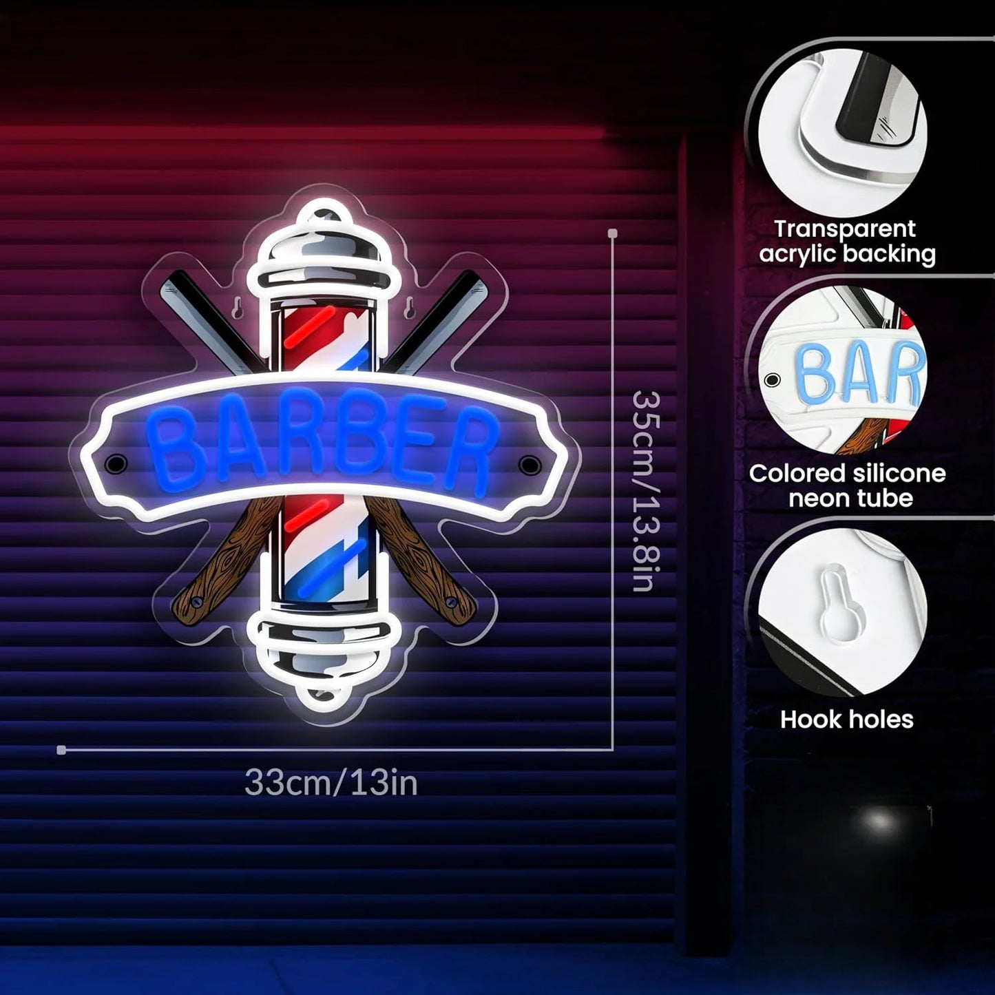 Insegna Neon LED Barber Shop