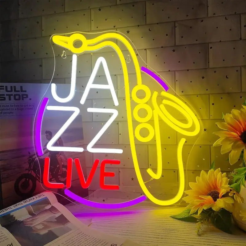 Insegna Neon LED Sax Jazz