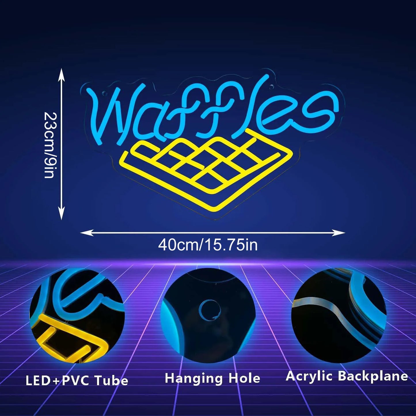 Waffles Neon Sign LED
