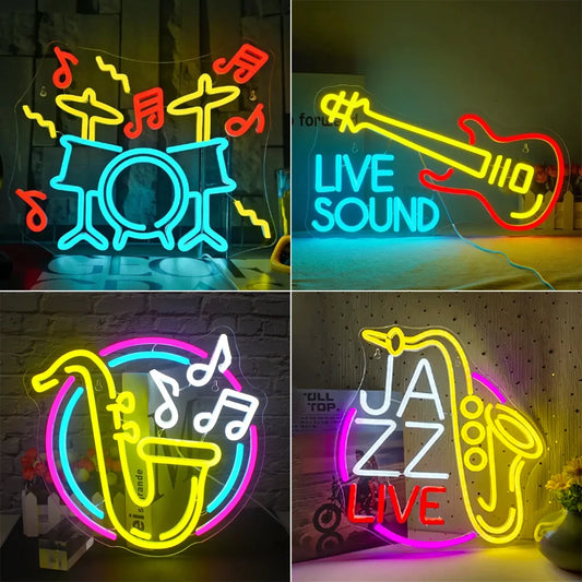 Insegna Neon LED Sax Jazz
