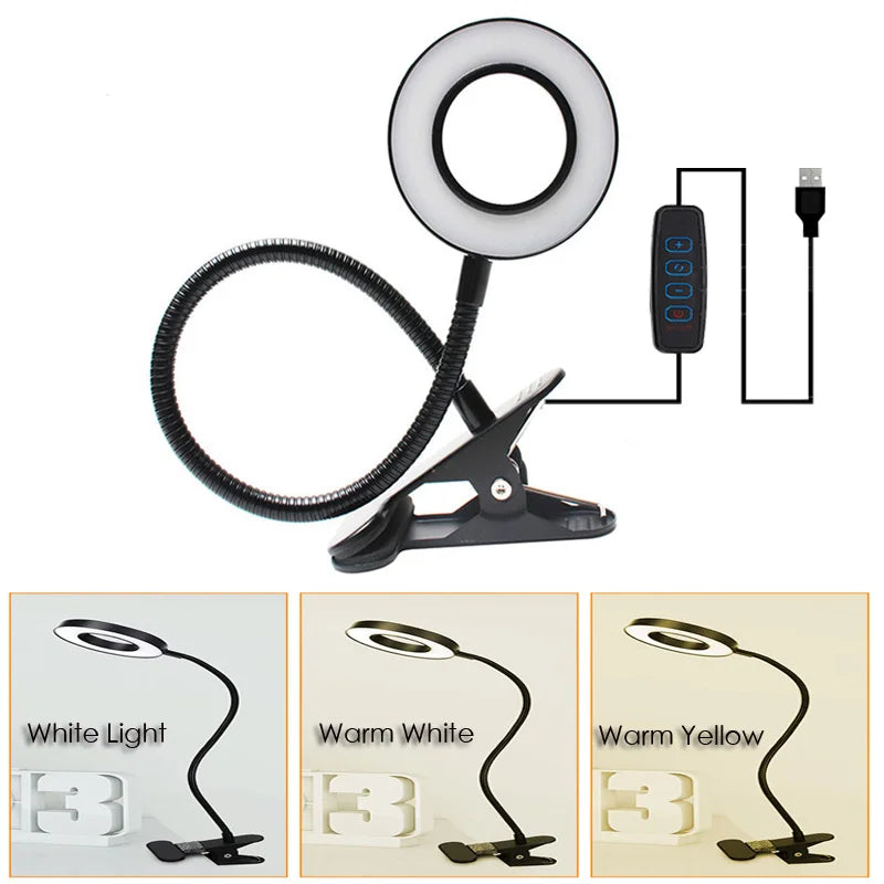 Lampada LED Clip – USB, 3 Tono, Flessibile