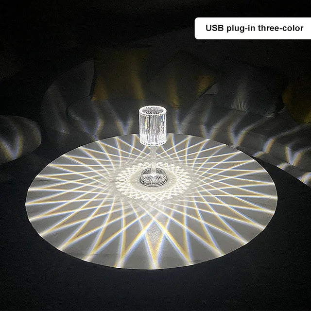 Lampada da Comodino Cristallo LED RGB – Touch & Telecomando