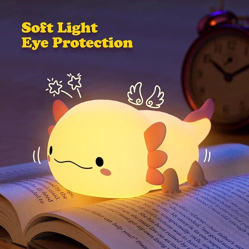 Lampada Axolotl LED Touch Ricaricabile per Bambini