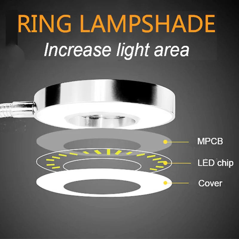 Lampada LED Clip – USB, 3 Tono, Flessibile