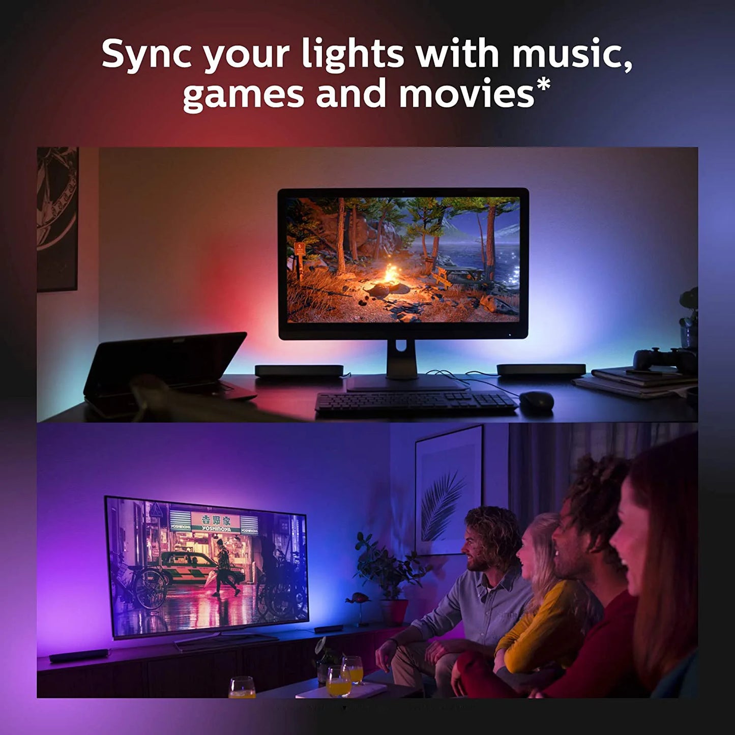 Set 2 LED RGB Notte con Telecomando