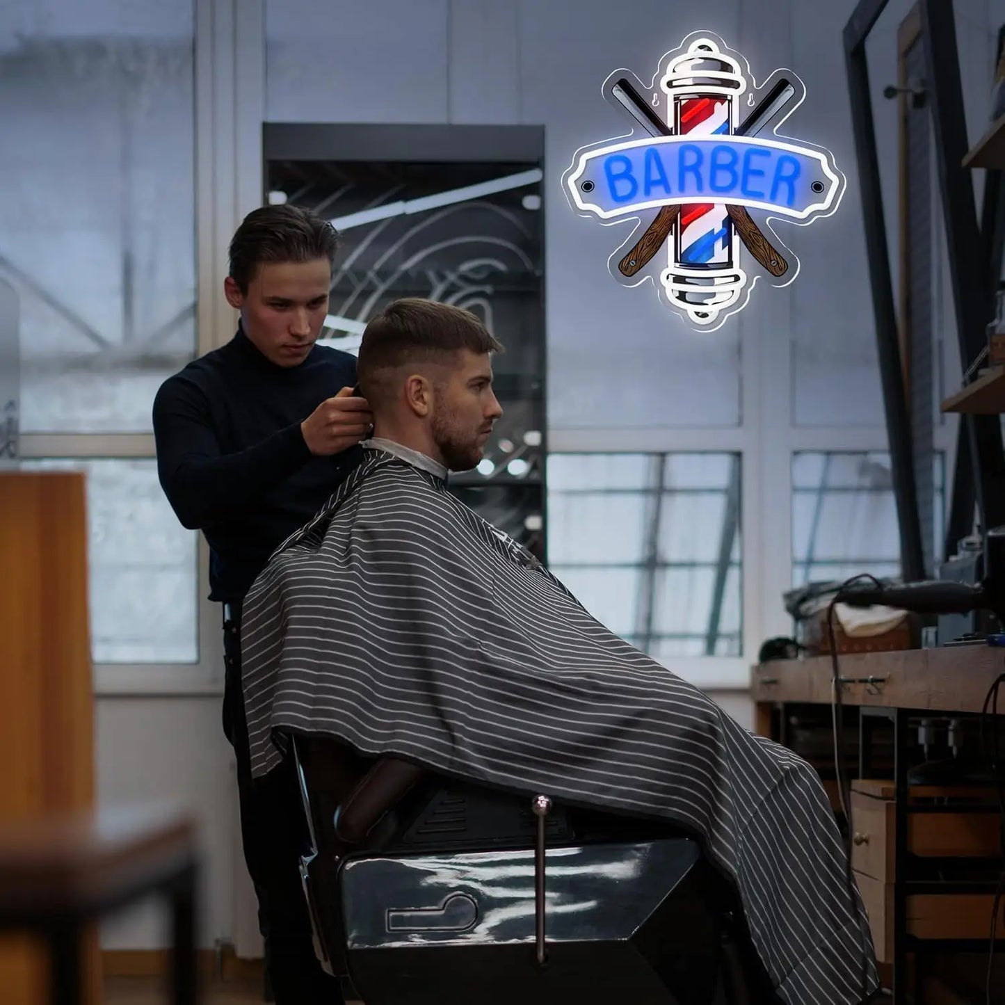 Insegna Neon LED Barber Shop