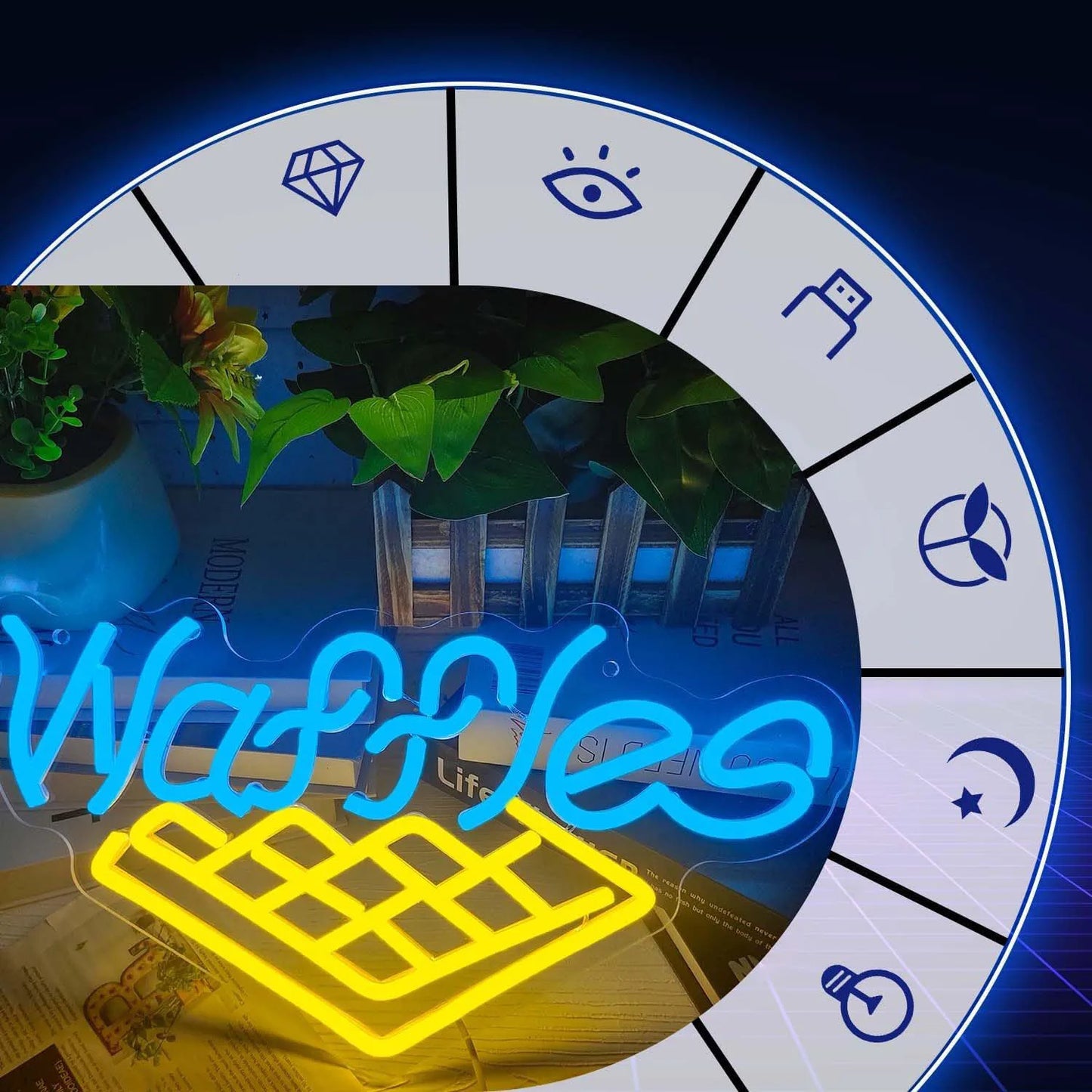 Waffles Neon Sign LED