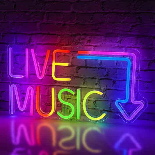 Neon LED “Live Music” Colorato – Lampada Decorativa