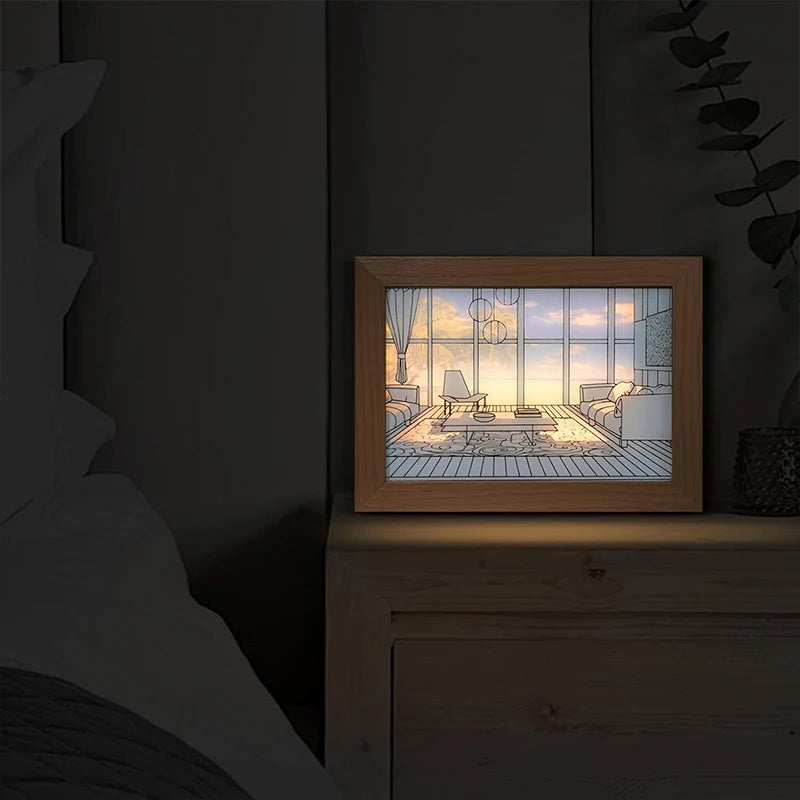Lampada LED Tavolo USB – Legno Dipinto