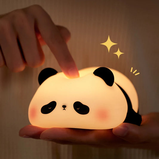 Panda LED Night Light Ricaricabile in Silicone Touch