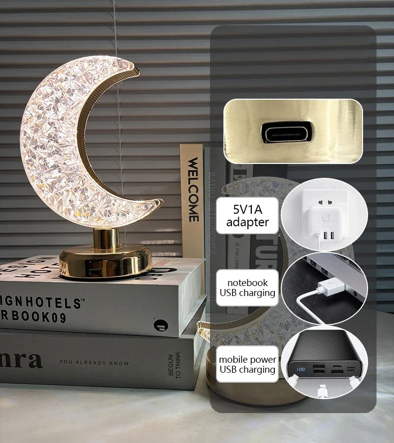 Lampada da Comodino Cristallo LED Dimmerabile Touch